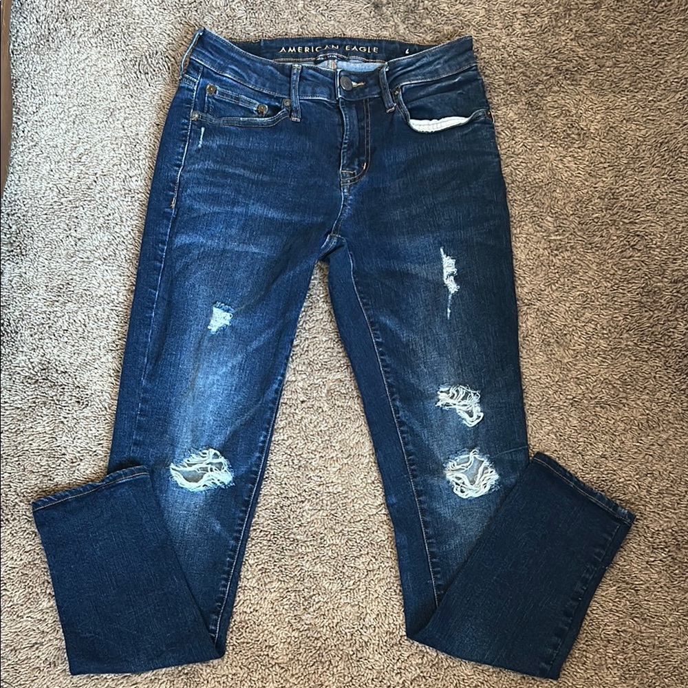 American Eagle Outfitters Blue Ankle Cropped Jeans